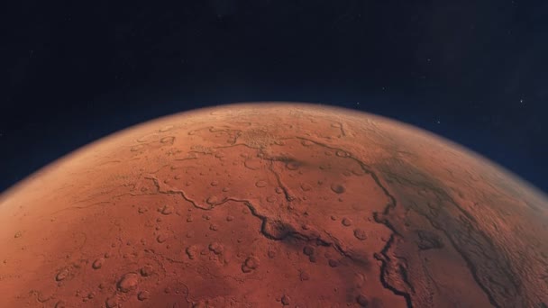 Mars Rode Planeet Draaien Onder — Stockvideo