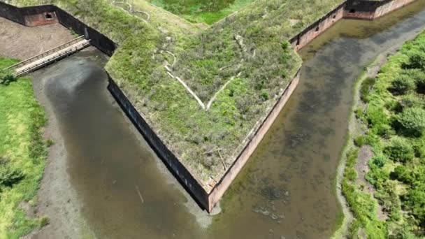 Vue Aérienne Fort Pike Sur Lac Catherine — Video