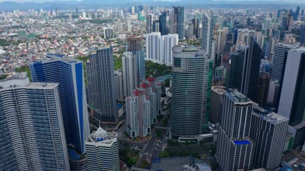 Ayala Center Obszar Cbd Makati Metro Manila Filipiny Zdjęcia Dronów — Wideo stockowe