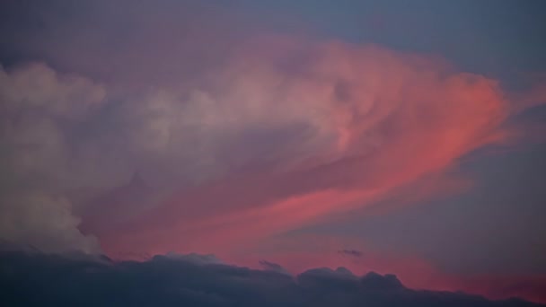 Kolorowy Ruch Chmury Timelapse Godzinach Wieczornych — Wideo stockowe