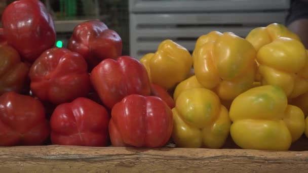 Basket Contains Bell Peppers — Stock Video