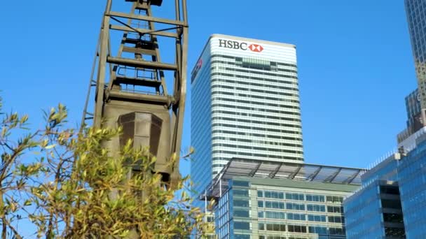 Canary Wharf Londyn Wielka Brytania Lipiec 2022 Ustanowienie Kadru Hsbc — Wideo stockowe