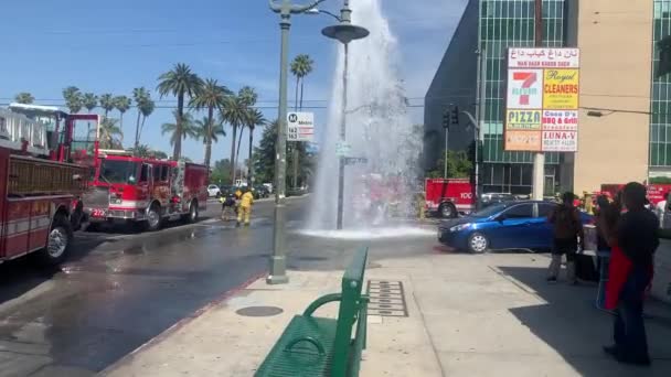 Idrante Fuoco Che Vomita Acqua Strade — Video Stock