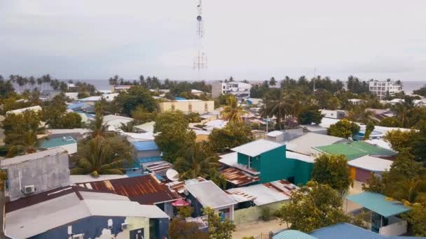 Drone Dell Isola Maldiviana Thuslusdhoo Vicino Alla Capitale Maschio Maldive — Video Stock