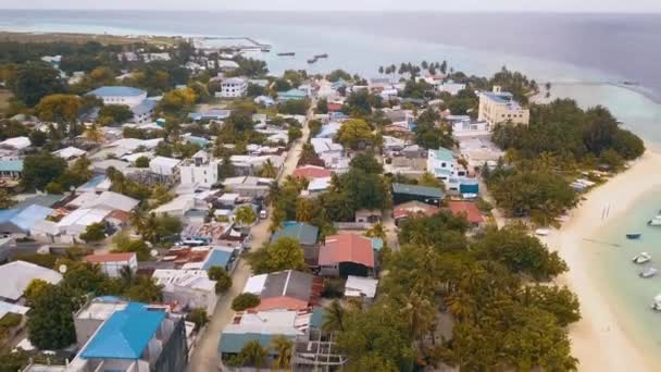 Drone Shots Maldivian Island Thuslusdhoo Capital Male Maldivas — Vídeo de Stock