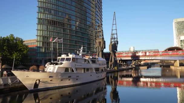 Canary Wharf London United Kingdom Juli 2022 Wide Menetapkan Pengambilan — Stok Video