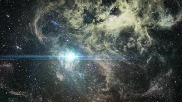 Pohled Povrchovou Mlhovinu Vznášející Vesmíru — Stock video