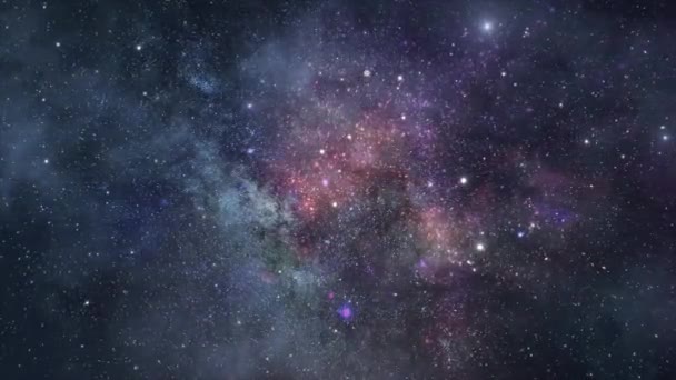View Nebulae Decorate Star Filled Universe — Stock Video