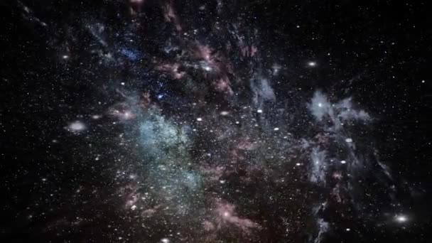 View Nebula Clouds Move Dark Universe — Stock Video