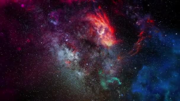 Nuvens Nebulosa Fundidas Uma Grande Universo — Vídeo de Stock