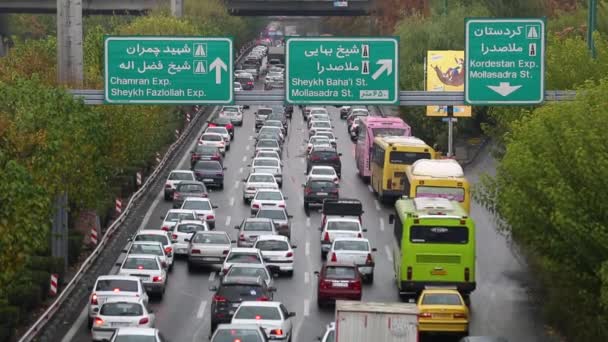 Fotos Ciudad Capital Irán Teherán Paisaje Horizonte Lugares Interés Tráfico — Vídeo de stock