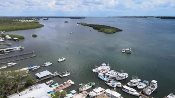 Vuelo Aéreo Sur Sobre Barcos Pesqueros Locales Vista Sur Desde — Vídeos de Stock