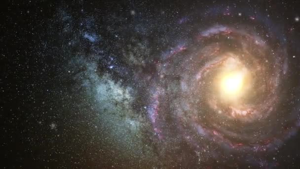 Vista Delle Galassie Movimento Espansione Nell Universo Oscuro — Video Stock