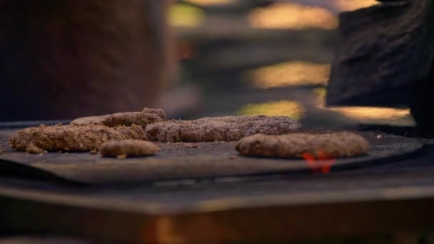 Křupavé Steaky Grilované Rozpálené Plotně Gudvangen Viking Valley Norsko — Stock video