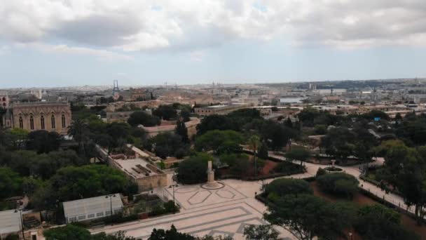 Veduta Panoramica Discendente Drone Dell Orizzonte Argotti Botanic Gardens Resource — Video Stock