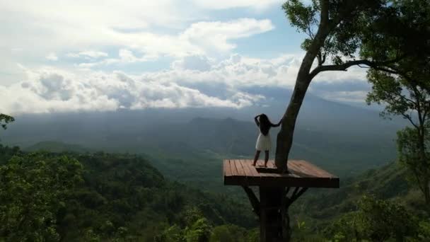 Bela Vista Vale Miradouro Lahangan Bali Pôr Sol Com Vista — Vídeo de Stock