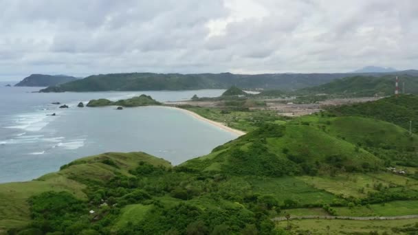 Large Paysage Panoramique Littoral Des Collines Bukit Merese Lombok Indonésie — Video