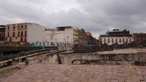 Templo Principal Período Postclásico Mesoamérica Templo Mayor Tenochtitlan Ciudad México — Vídeo de stock