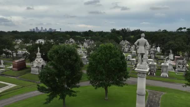 Letecký Pohled Starý Hřbitov New Orleans — Stock video