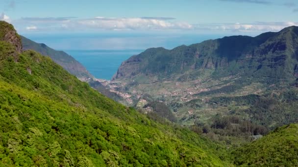 Widok Powietrza Pasmo Górskie Maderze Portugalia — Wideo stockowe