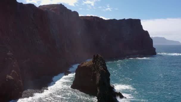Luftaufnahme Des Östlichen Teils Madeiras Ponta Loureno — Stockvideo