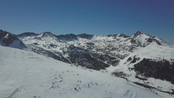 Luchtfoto Van Skipistes Grandvalira Andorra — Stockvideo