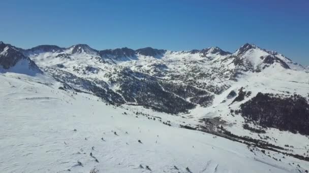 Uitzicht Vanuit Lucht Grandvalira Skipistes Andorra — Stockvideo