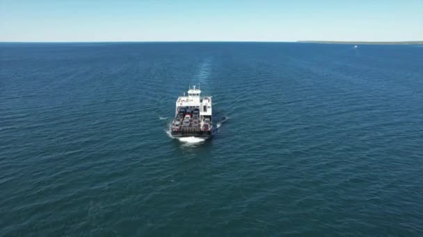 Автомобільний Пором Острові Вашингтон Перетинає Протоку Порте Морт Між Островом — стокове відео