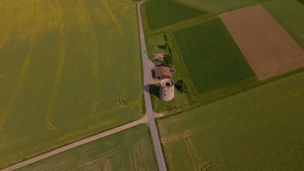 Zejście Śledzenia Strzał Patelni Motocykla Jazdy Przeszłości Brodawki Grueninger Niemieckiej — Wideo stockowe