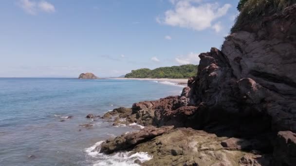 Baixo Drone Disparado Sobre Costa Playa Real Província Guanacaste — Vídeo de Stock