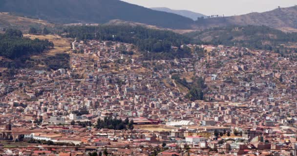 San Blas District Cusco Air View Cityscape — стокове відео