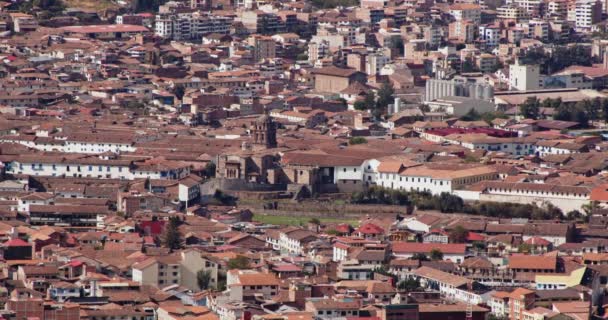 Temple Coricancha Vue Aérienne Paysage Urbain Cusco — Video