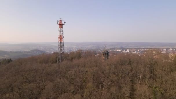 Pasado Torre Aérea Stoppelberg Torre Vigilancia Mirando Hacia Ciudad — Vídeo de stock