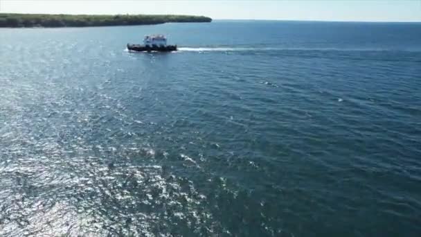 Washington Island Car Ferry Steekt Porte Des Morts Straat Tussen — Stockvideo