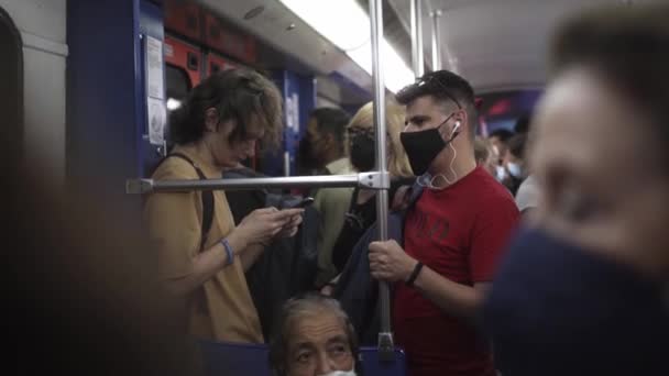 Métro Dans Grande Ville Athen Grèce Beaucoup Gens Avec Des — Video