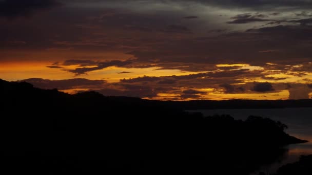 Vista Panorâmica Pôr Sol Colorido Deslumbrante Lago Arenal Costa Rica — Vídeo de Stock