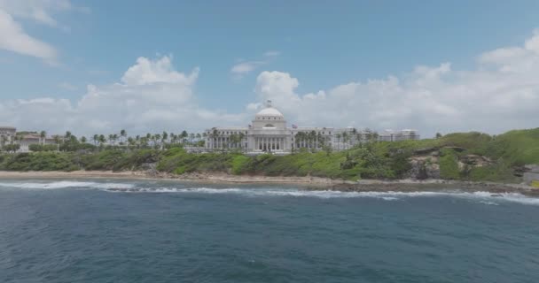 Capitolio San Juan Puerto Rico Drone Shot Sunny Day Clear — Stock Video