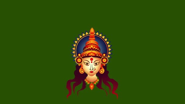 女神頭とNavratriアニメーション Durga Preuject — ストック動画