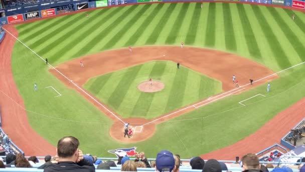 Ballpark Baseball Stadium Stands Bleachers View Professional Major League Match — Video Stock