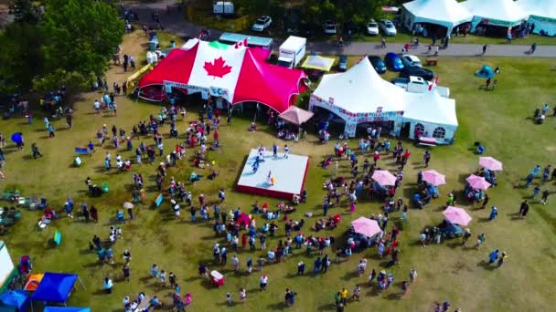 Hungarian Canadian Polish Pavilion Tent Birds Eye Top View Polka — Video