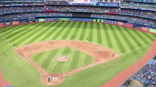 Ballpark Baseball Stadium Stands Bleachers View Professional Major League Match — Vídeos de Stock