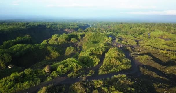 Area Pertambangan Pasir Lereng Gunung Berapi Kerusakan Lingkungan Karena Aktivitas — Stok Video