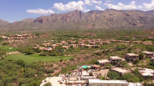 Tucson Arizona Dron Tyłu Nad Hotelem Hacienda Del Sol Rezydencjami — Wideo stockowe