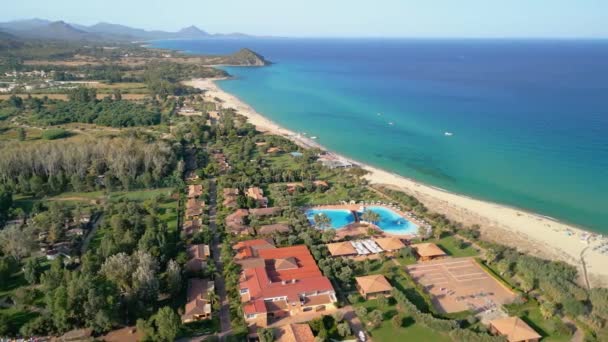 Aerial View Villasimius Sardinia Italy — Vídeos de Stock