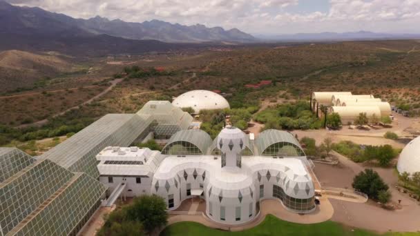 Biosfer Bangunan Oracle Dekat Tucson Arizona Drone Flyover — Stok Video