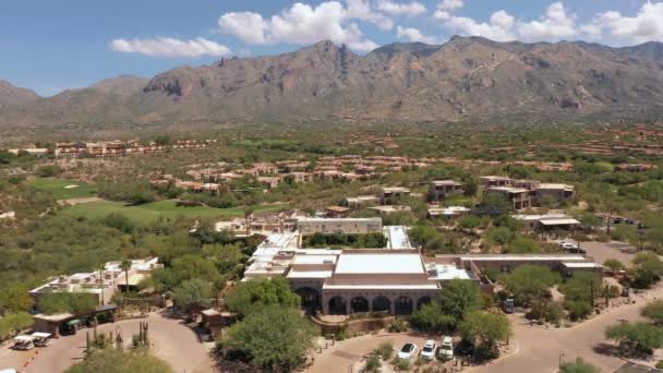 Luksusowy Hotel Tucson Arizona Catalina Foothills Widokiem Góry Catalina Dron — Wideo stockowe