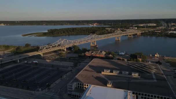 Високий Повітряний Вид Міст Мюррей Бейкер Пеорії Штат Іллінойс Заході — стокове відео