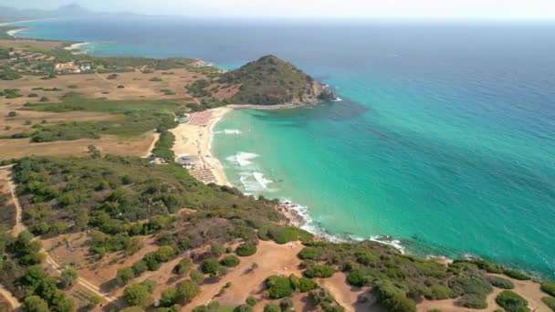 Spiaggia Cala Monte Turno Vistas Aéreas Playa Que Entra Denia — Vídeos de Stock