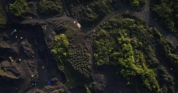 Вибух Великої Шахти Завдає Екологічних Збитків Пісок Добувається Вулкану Ерипція — стокове відео