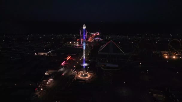 Zdjęcia Lotnicze Typowego Nadmorskiego Parku Rozrywki Fantasy Island Park Rozrywki — Wideo stockowe